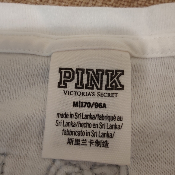 VS PINK Bling Campus Short Sleeve T-Shirt w Sequins & Glitter Decal, M - Picture 3 of 10